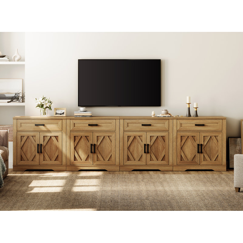 Laziza 126" W 4-in-1 TV Stand, Walnut