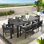 Ensemble repas d'extérieur en aluminium 9 pièces Tahoe