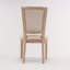 Chaise de salle à manger style français à structure carrée en bois massif avec dossier en rotin, ensemble de 2