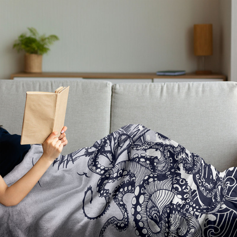 Hand Woven Throw Blanket, 50" x 70", Gray