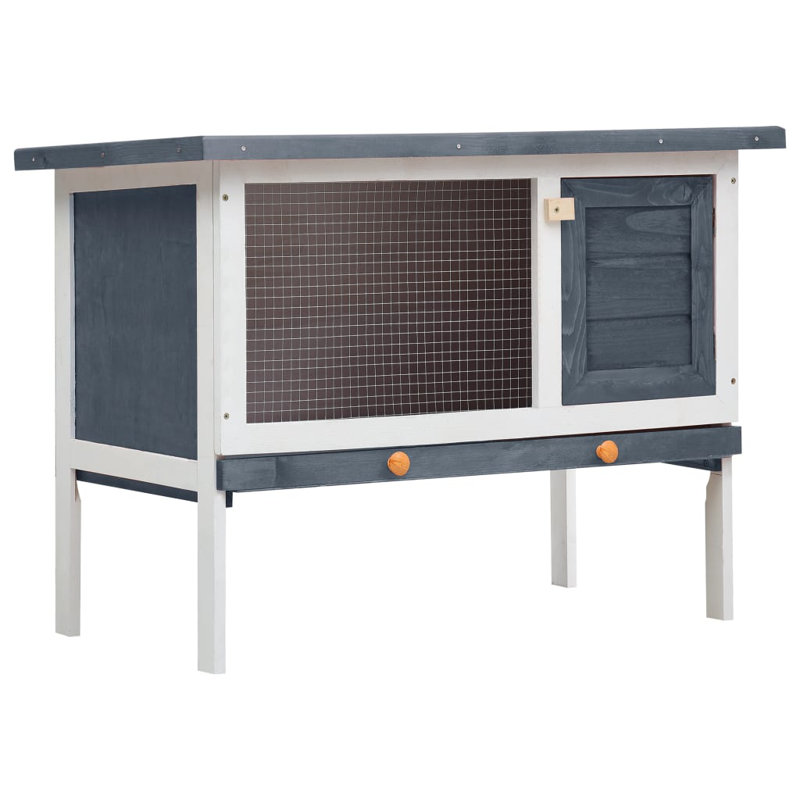 Rudy Weather Resistant Rabbit Hutch, Grey