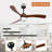 52 "3 Solid Wood Leaf Ceiling Fan Lights-2123762541