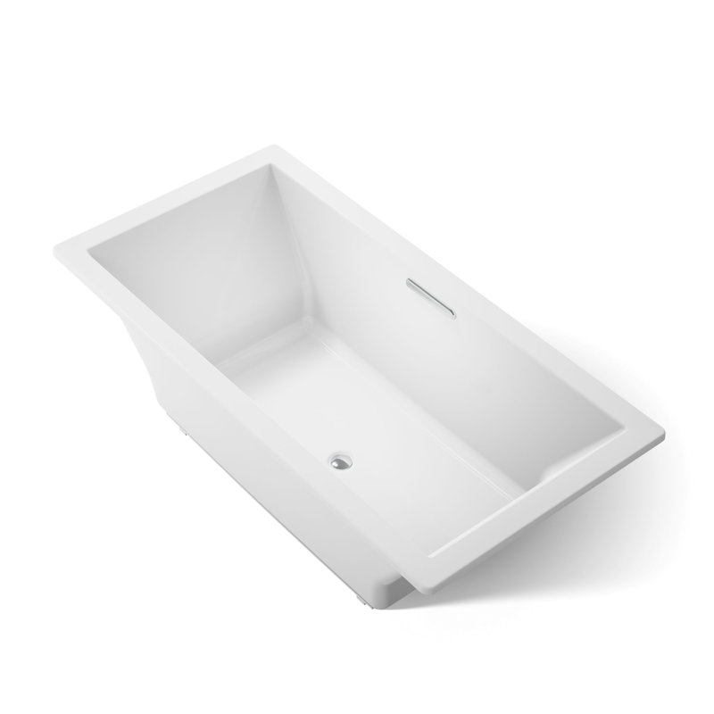 Underscore® 72" x 36" Drop In Soaking Acrylic Bathtub, White