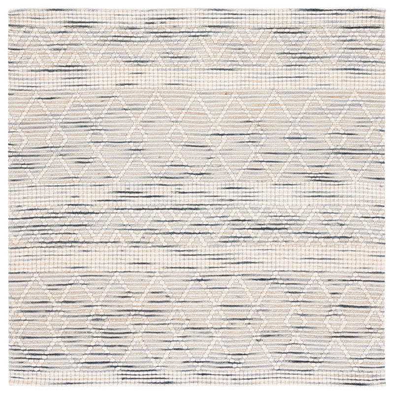 Tapis géométrique tissé à la main Fleeton, Carré 6 pi