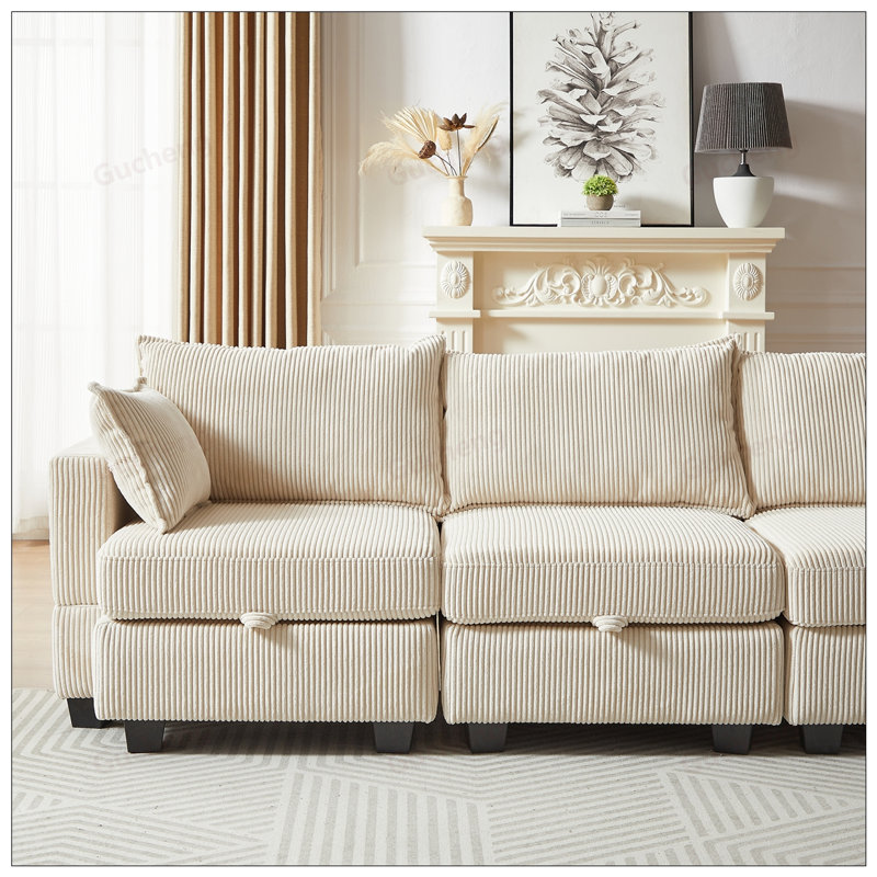 Canapé modulaire 113,5 po Sectiona, Beige