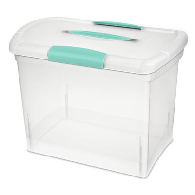 Sterilite Large Nesting Showoffs Portable Clear File Box With Latches (18 Pack)