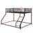 Durable Twin XL Over Queen Metal Drop-Down Bunk Beds