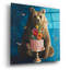 Art mural en verre acrylique épique «Cake Bear On Blue» par Heather Gauthier, 36 po x 36 po-117461065