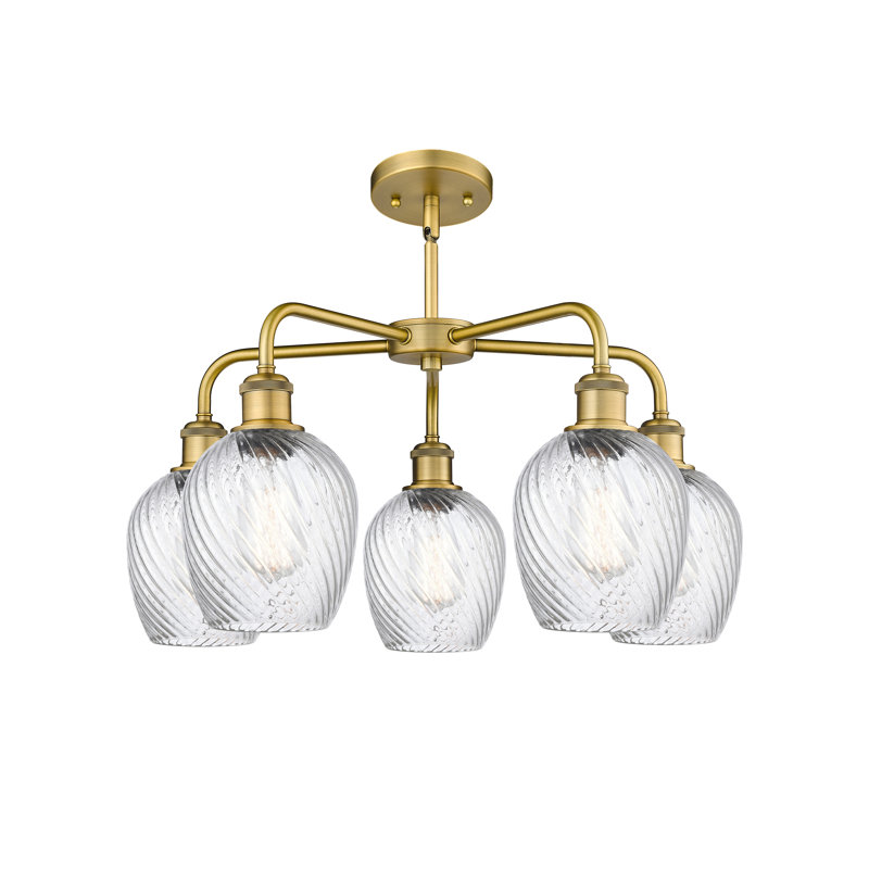 Lustre sphérique à 5 lumières Jesiah, Laiton brossé