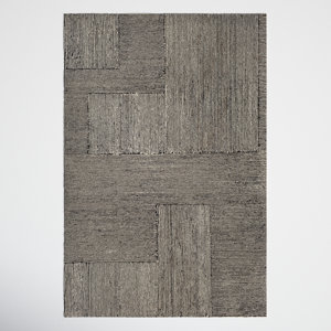 Peeta Geometric Hand-Tufted Wool Black/Ivory Area Rug 8 x 10