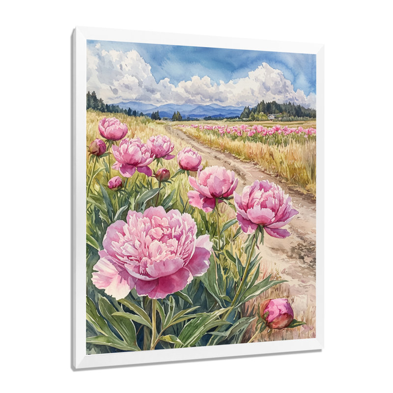 Bryner - impression sur toile florale, Reproduction encadrée d'une seule photo, H 44 po x l 34 po, Blanc