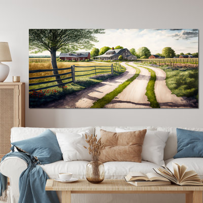 Calm Red Barn In Spring IV - Barn Landscape Art mural