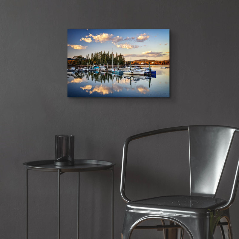 Art épique «Day's End In Bernard Harbor» par Rick Berk, 24 po x 16 po, H 16 po x l 24 po