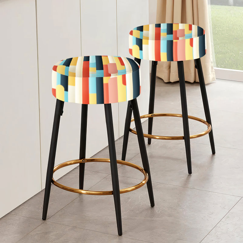 Ensemble de 2 tabourets de bar pastel