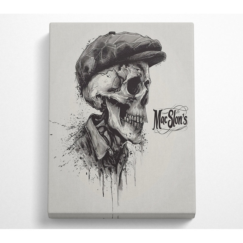 Skull Peaky Blinder - Wrapped Canvas Print, 142.2cm H x 101.6cm W x 10cm D