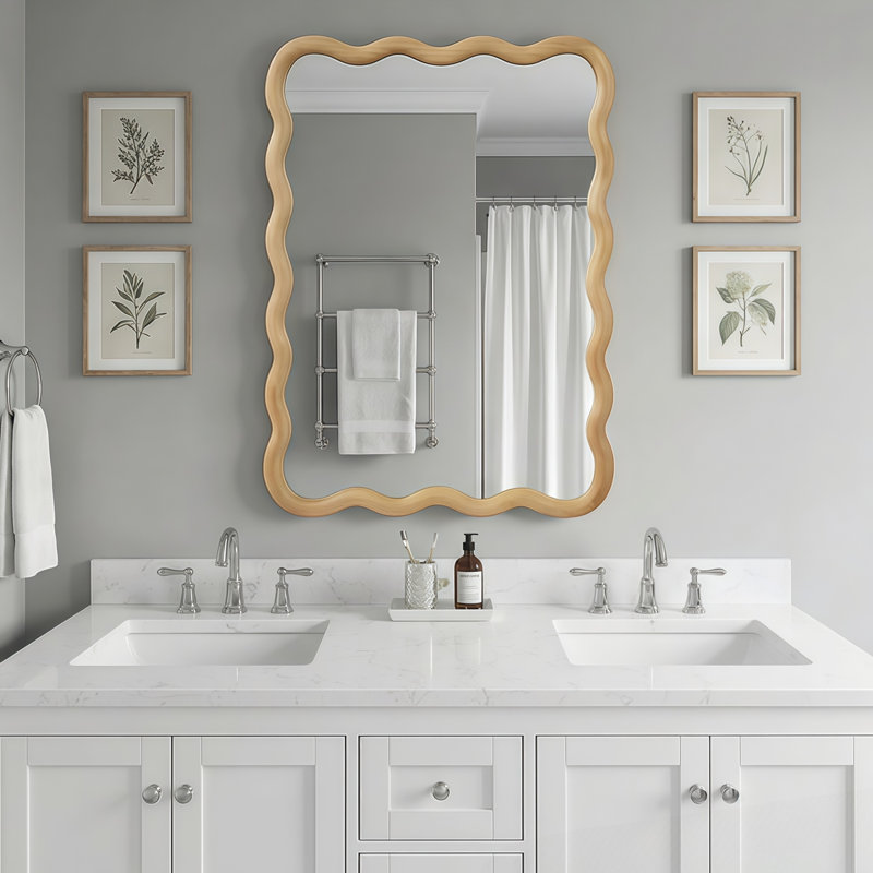 Miroir décoratif 20 po x 30 po, Chêne