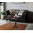 Vintage End Table With Handle Crank Industrial Bar Table Solid Wood Top Dia19.7"-489588433