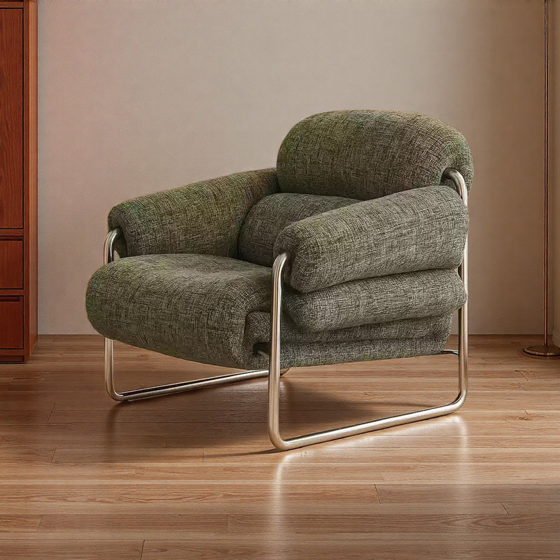 Chaise de loisir simple style Mid-Century., Vert
