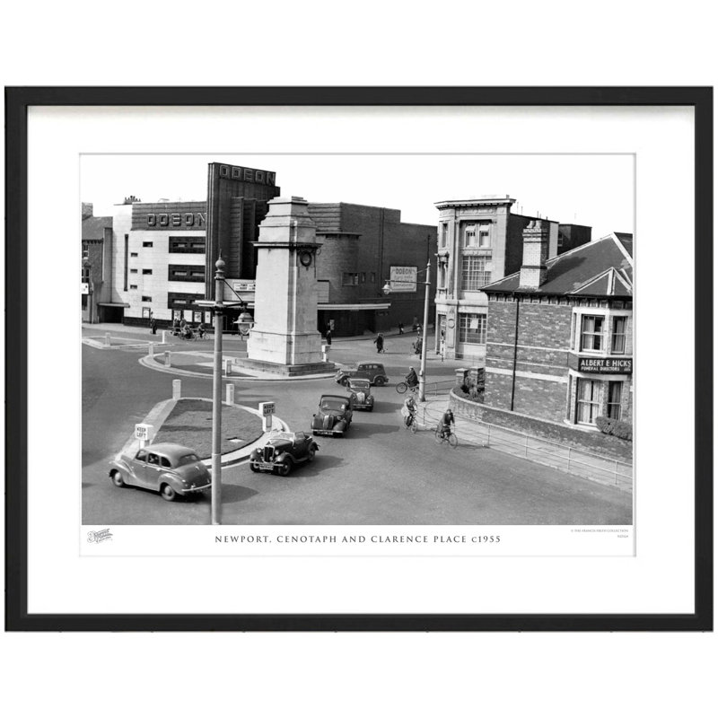 Newport, Cenotaph And Clarence Place C1955 - Single Picture Frame Print, 45cm H x 60cm W x 2.3cm D