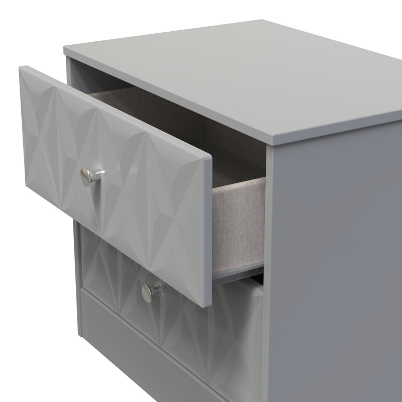 Ceinwen 58cm W Manufactured Wood Bedside Table, Dusk Grey