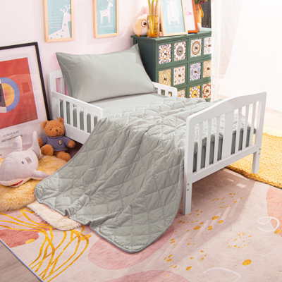 4 Piece Crib Bedding Set, Includes Quilted Comforter, Fitted Sheet, Flat Top Sheet and Envelope Pillowcase - NTBAY