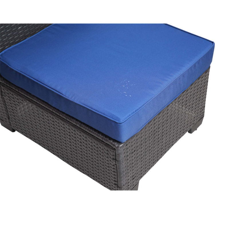 Durable Outdoor Garden Patio Furniture 7-Piece PE Rattan Wicker Sofa Set with Cushions and Coffee Table, Perfect for Relaxing and Entertaining