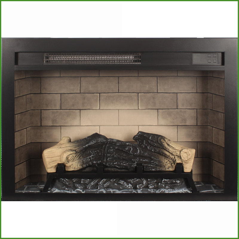 Electric Fireplace Insert, 28 Inch Multicolored Flames Adjustable Brightness | Tempered Glass+Sheet Metal | Primary Living Space