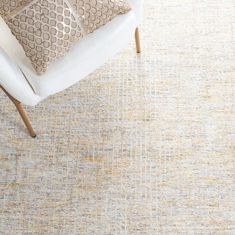 Lukas Hand Tufted Wool/Cotton Solid Color Rug in Gray, Round 6'
