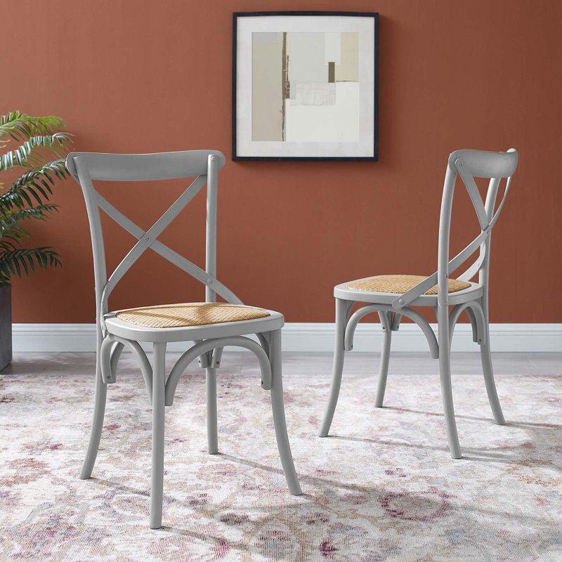 Modway Gear Dining Side Chair, Light Gray, 2