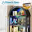 72" H  Arched China Cabinet with Glass Door ,4-Tier Curio Cabinet with RGB & Human Body Sensor-1002965709