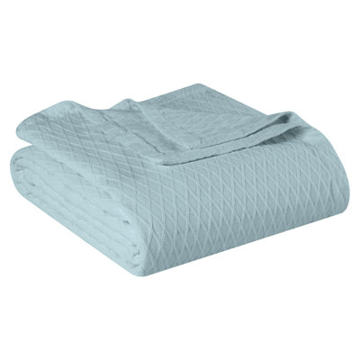 Blue Nile Mills Elias Breathable Diamond Weave All Season Cotton Thermal Blanket