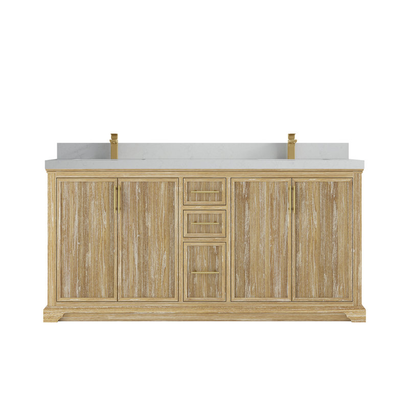 Ensemble de meuble-lavabo double 72 po Enrichetta, Quartz de Carrare