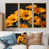 Toile avec cadre flottant or