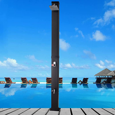 85"" H Solar Powered Temperature Controlled Portable Freestanding Outdoor Shower with Detachable Shower Head -  AMGYM, 1007020001A-HPT