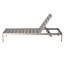 Chaise longue d'extérieur en aluminium Aynura avec inclinaison réglable, planches en résine de polyester, roues, structure argentée et planches en polyrésine grise-504550100