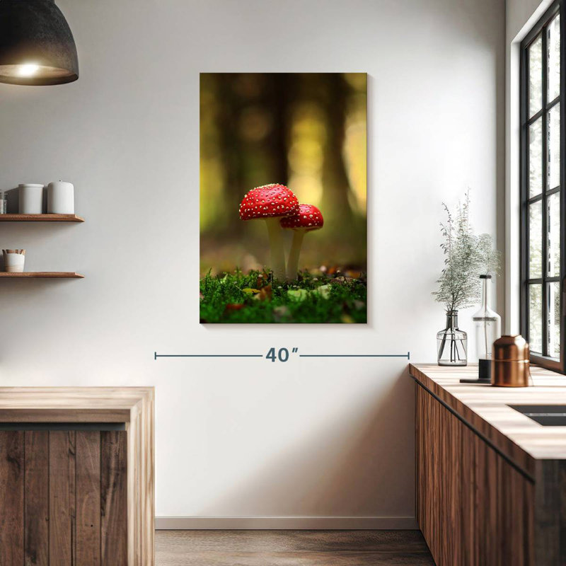 Champignon rouge et blanc, H 39 po x l 26 po