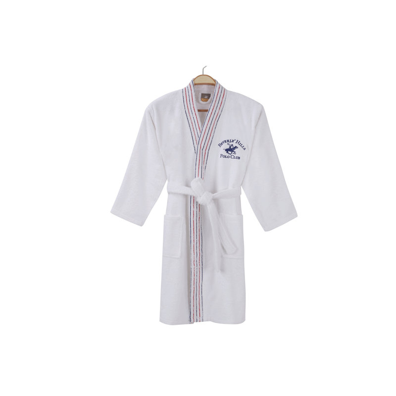 Peignoir mi-mollet en coton mélangé avec poches, M / G