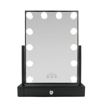 Hollywood Tri-Tone LED Makeup Mirror with Bluetooth Speakers and 6 Long Lasting Built-In LED Bulbs