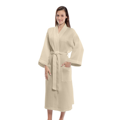 Dawe Waffle Gender Neutral Mid-Calf Bathrobe with Pockets