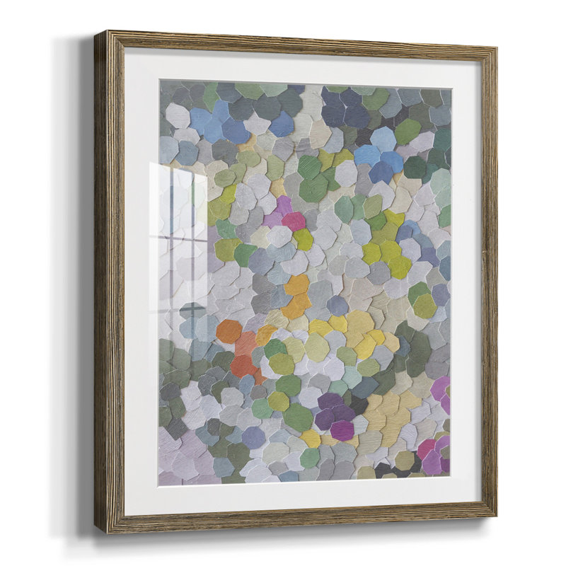 «Printed Speckled Matter III», impression sur papier, Papier avec cadre noyer, Blanc