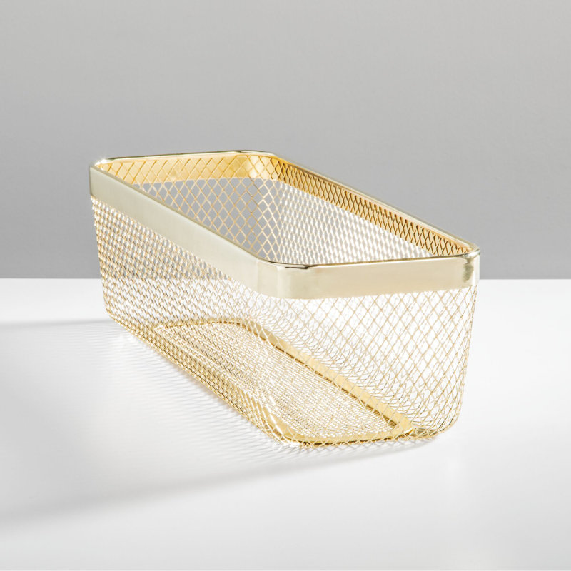 Meshi Basket 16 x 6 x 5, Soft Brass