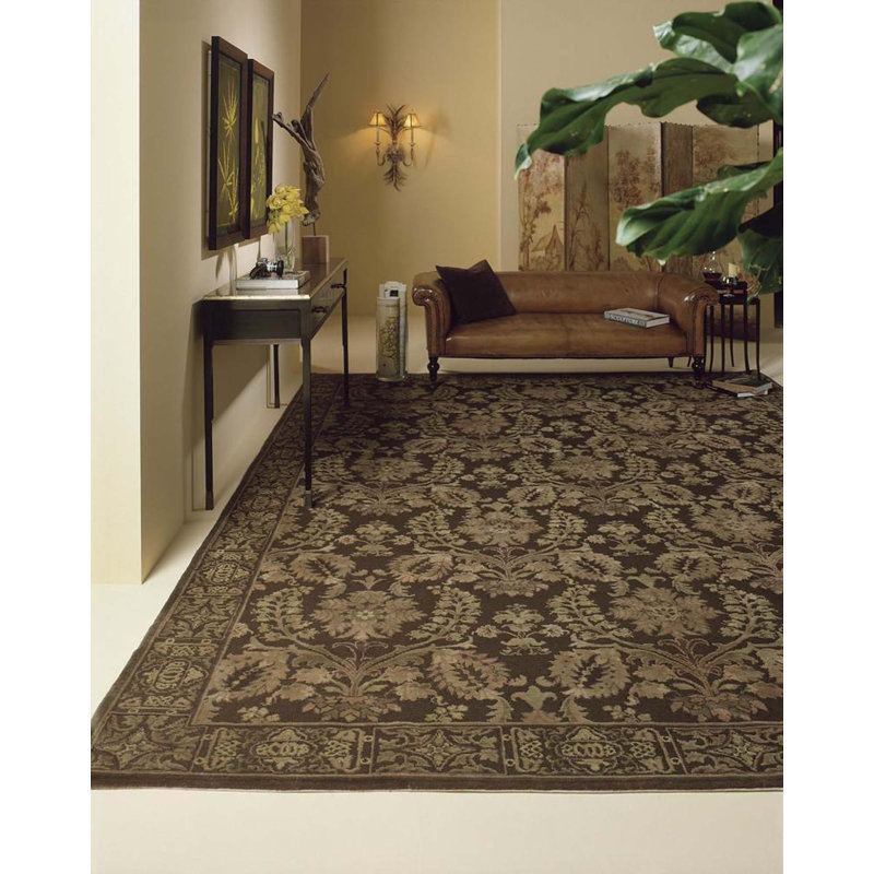 Wool Floral Area Rug, Rectangle 8'1" x 9'8"