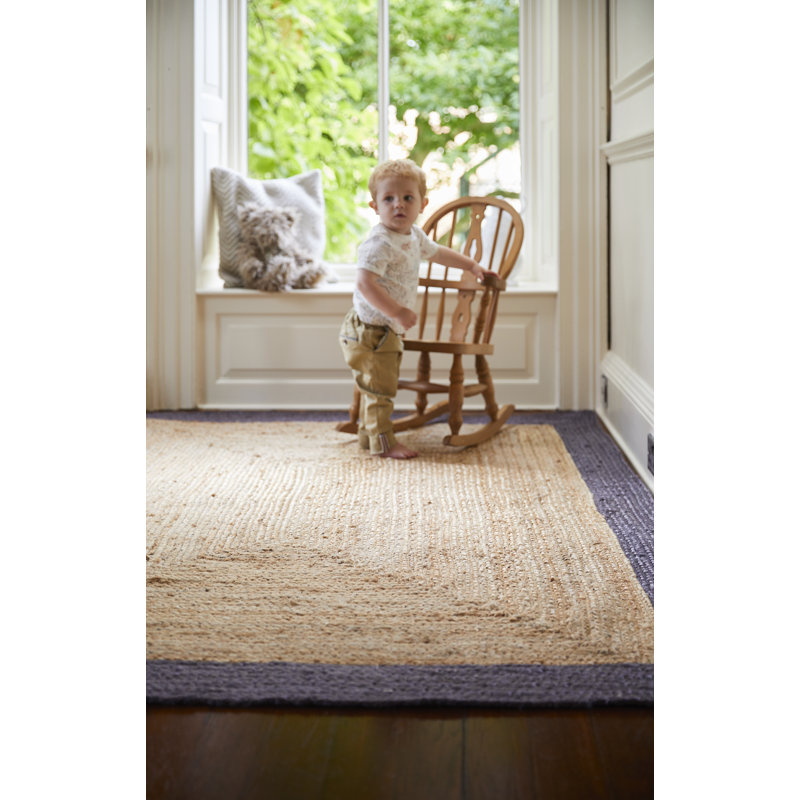 Borders Hand Braided Grey Rug, Rectangle 120 x 170cm