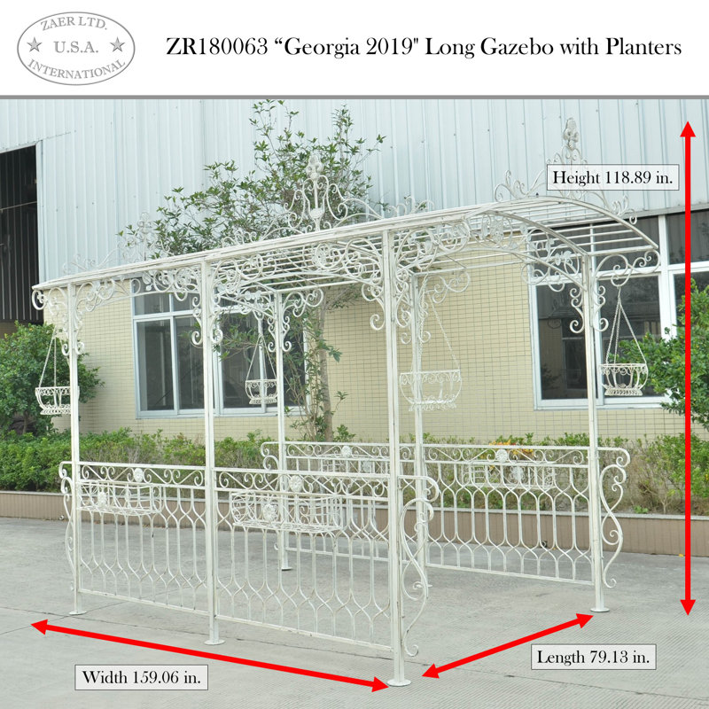 Georgia Iron Patio Gazebo Gazebo, White