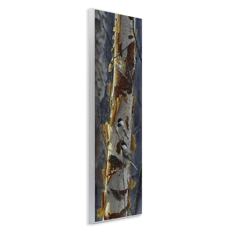 Sunlit Birch Chickadees, plaque murale, design par Collin Bogle