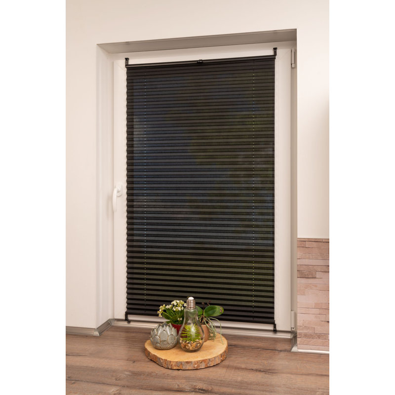 Sheer Pleated Shade, 210 cm L x 90 cm W, Black