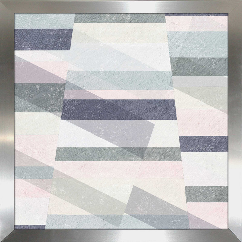 " Pastel Reflections II ", 21.5" H x 21.5" W x 0.75" D, Silver Framed