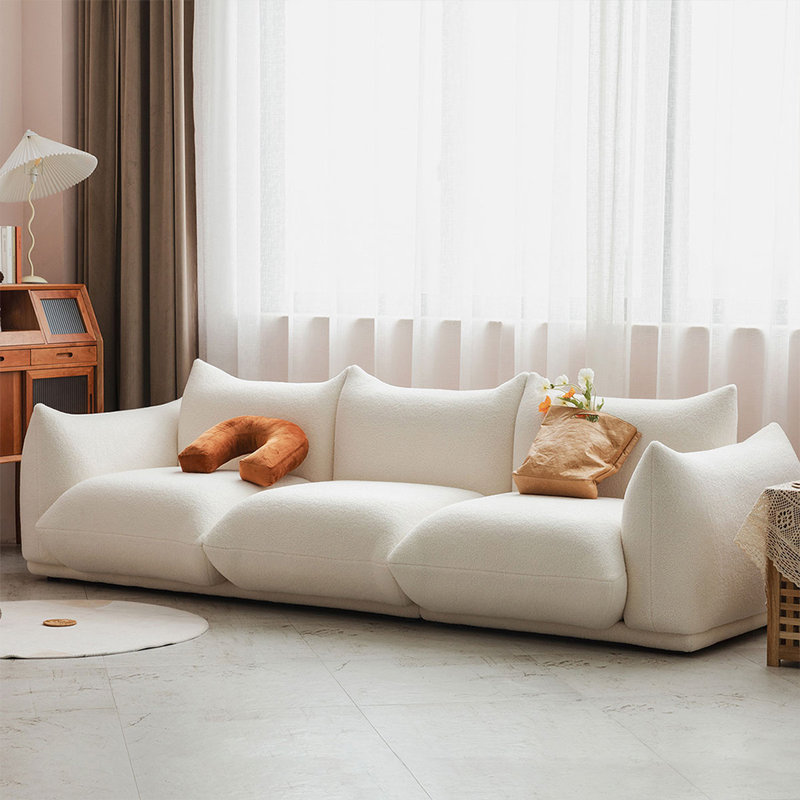 Canapé modulaire en velours blanc