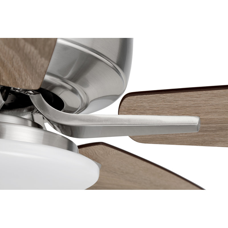 Pro Plus 112 Slim Light Kit 52'' Ceiling Fan with LED Lights, Brushed Polished Nickel/Tan