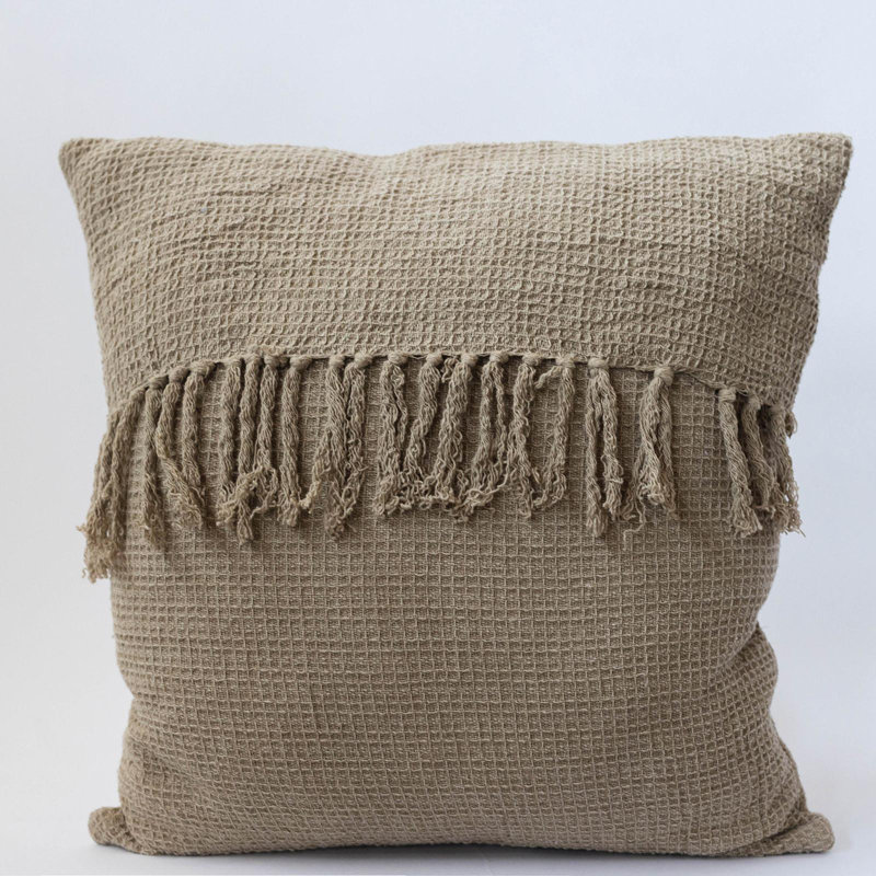 Housse de coussin réversible en coton Sylvannah, Taupe